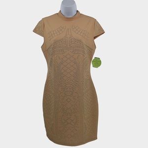 Windsor Gold Studded Cap Sleeve BodyCon Dress